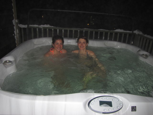 In the hot tub