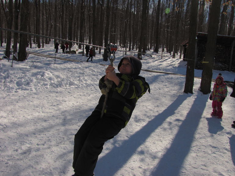 Zip-line fun.