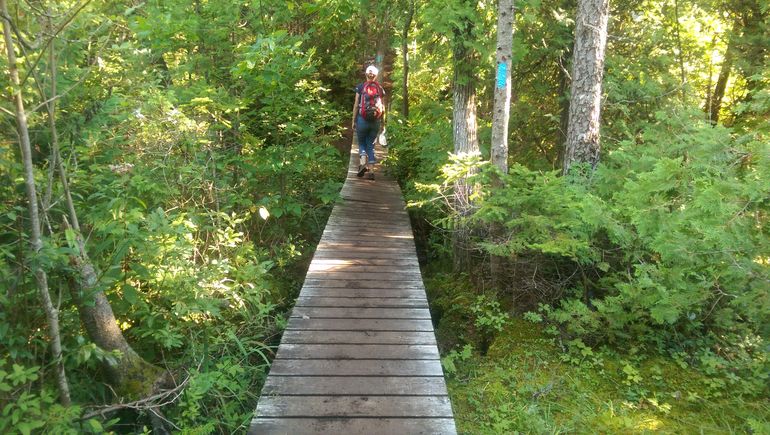 Finishing the trail.