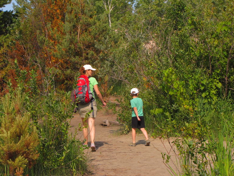 Hiking in Sandbanks Park.