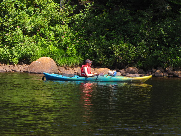 Kayaking down the Jacques-Cartier River