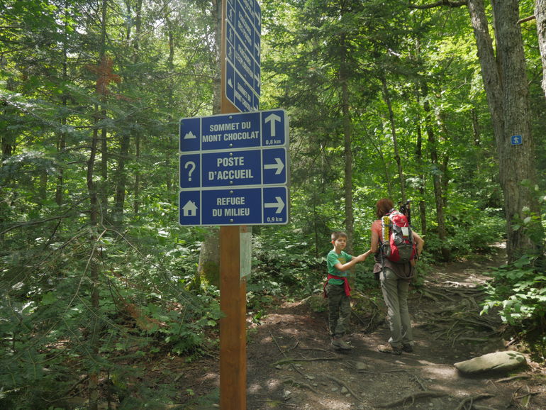 Signs at the second turn.