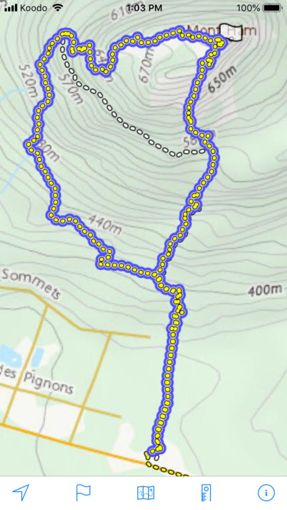 The map of our hike