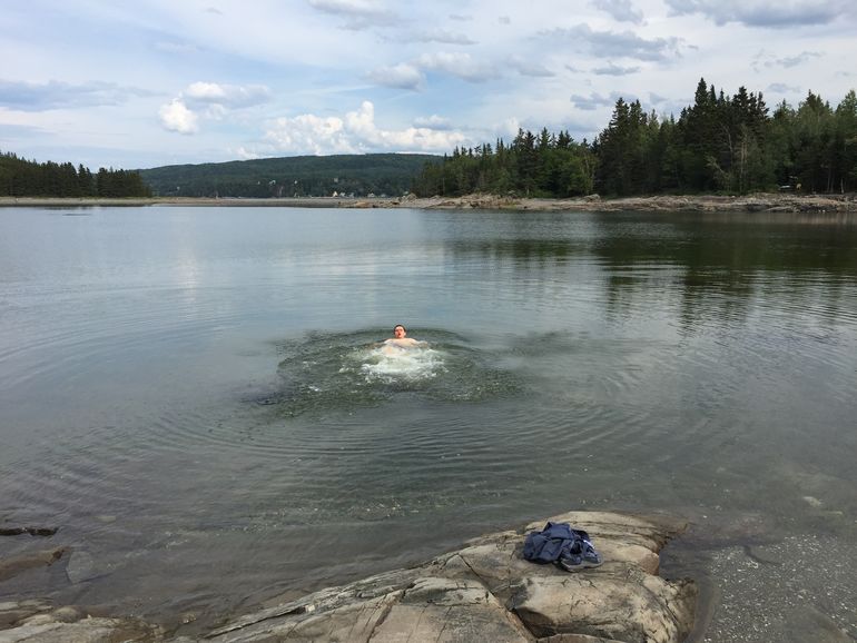 High tide swimming