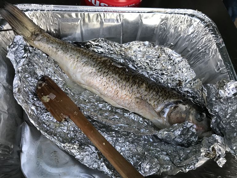 Baked white fish