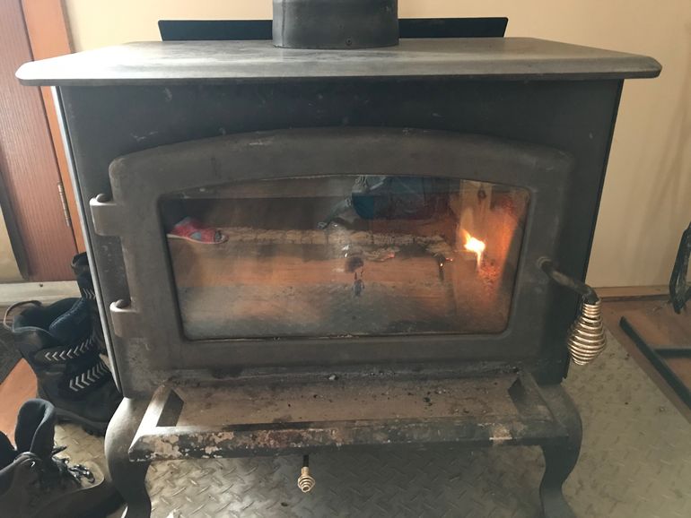 A wood stove