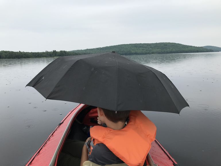 Paddling with the rain