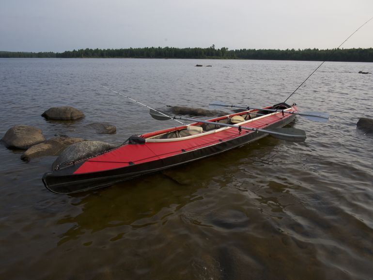 Paddling and fishing