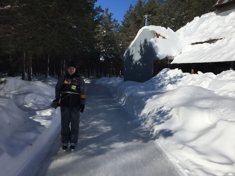 Skating in the forest